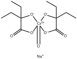 bis(2-hydroxy-2-ethylbutanoato)oxochromate(V) 结构式