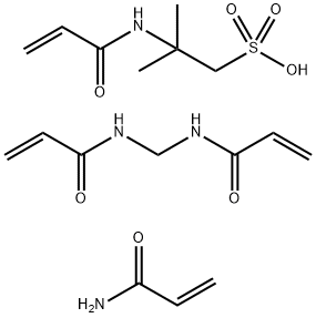 2-甲基-2-[(2丙烯酰基)氨基]-1-丙烷磺酸与N,N'-亚甲基二[2-丙烯酰胺]和2-丙烯酰胺的聚合物 结构式