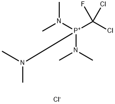 Phosphorus(1+), (dichlorofluoromethyl)tris(N-methylmethanaminato)-, chloride, (T-4)- (9CI) 结构式