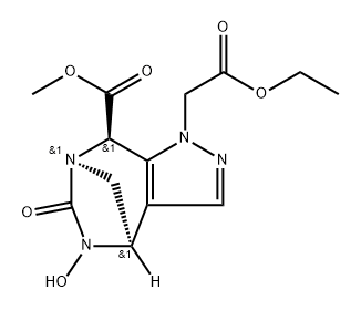 REL-ETHYL (4R,7R,8R)-4,5,6,8-TETRAHYDRO-5- HYDROXY-8-(METHOXYCARBONYL)-6-OXO-1H-4,7- METHANOPYRAZOLO 结构式