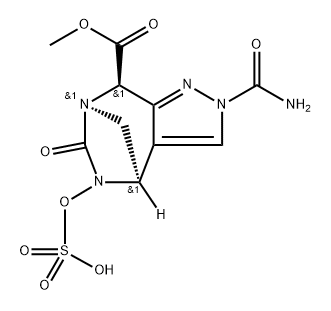 REL-8-METHYL (4R,7R,8R)-2-(AMINOCARBONYL)-2,5, 6,8-TETRAHYDRO-6-OXO-5-(SULFOOXY)-4H-4,7- METHANOPYRA 结构式