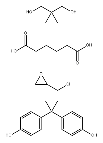 Hexanedioic acid, polymer with (chloromethyl)oxirane, 2,2-dimethyl-1,3-propanediol and 4,4-(1-methylethylidene)bisphenol 结构式