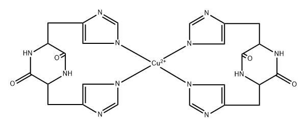 bis(cyclo(histidylhistidine))copper(II) complex 结构式