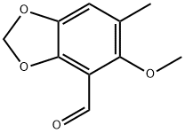 5-Methoxy-6-methyl-1,3-benzodioxole-4-carboxaldehyde 结构式