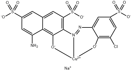 Cuprate(3-), [5-amino-3-[2-[3-chloro-2-(hydroxy-κO)-5-sulfophenyl]diazenyl-κN1]-4-(hydroxy-κO)-2,7-naphthalenedisulfonato(5-)]-, sodium (1:3) 结构式