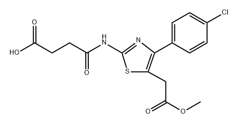 2-[(3-Carboxypropionyl)amino]-4-(4-chlorophenyl)-5-thiazoleacetic acid α-methyl ester 结构式