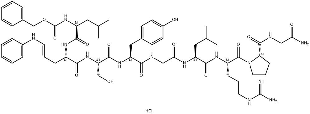 Luteinizing hormone-releasing factor (swine), 1-de(5-oxo-L-proline)-2-[N-[(phenylmethoxy)carbonyl]-L-leucine]-, monohydrochloride (9CI)