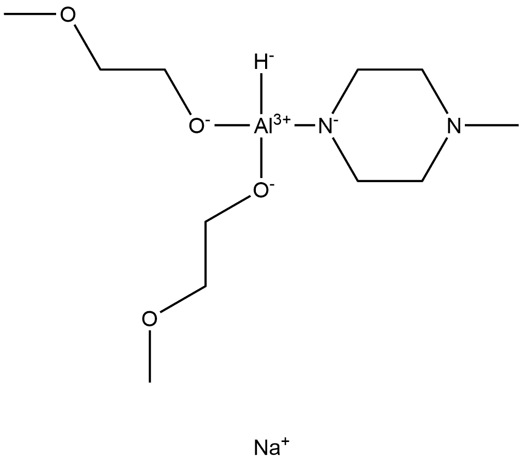 二氢双(2-甲氧基乙 氧基)双(4-甲基哌嗪 -1-基)铝酸钠甲苯溶液 结构式