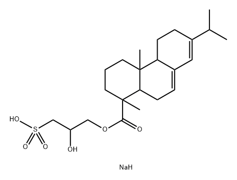 1,2,3,4,4a,4b,5,6,10,10a-Decahydro-1,4a-dimethyl-7-(1-methylethyl)-1-phenanthrenecarboxylic acid 2-hydroxy-3-(sodiosulfo)propyl ester 结构式