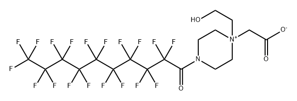 1-(carboxylatomethyl)-1-(2-hydroxyethyl)-4-(2,2,3,3,4,4,5,5,6,6,7,7,8,8,9,9,10,10,10-nonadecafluoro-1-oxodecyl)piperazinium 结构式