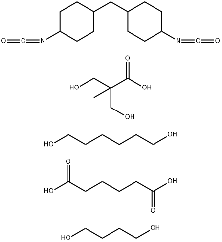 己二酸与1,4-丁二醇、1,6-己二醇、3-羟基-2-(羟甲基)-2-甲基丙酸和1,1'-亚甲基双[4-异氰酸根合环己烷]的聚合物 结构式