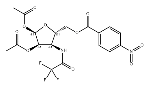 1,2-di-O-acetyl-3-deoxy-3-trifluoroacetaMido-5-O-p-nitrobenzoyl-D-ribofuranose 结构式