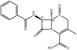 [6R-(6α,7β)]-7-(BenzoylaMino)-3-Methyl-8-oxo-5-thia-1-azabicyclo[4.2.0]oct-2-ene-2-carboxylic Acid 5-Oxide 结构式