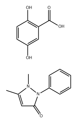 2,5-dihydroxybenzoic acid, compound with 1,2-dihydro-1,5-dimethyl-2-phenyl-3H-pyrazol-3-one  结构式