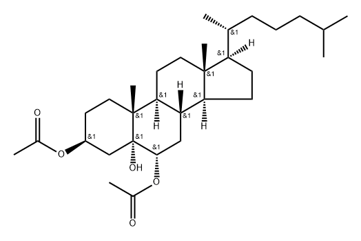 胆甾-3,5,6三醇36二乙酸酯 结构式