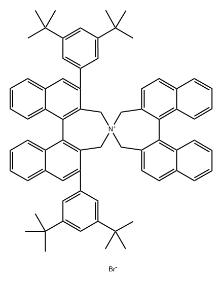 4,4'-Spirobi[4H-dinaphth[2,1-c:1',2'-e]azepinium], 2,6-bis[3,5-bis(1,1-dimethylethyl)phenyl]-3,3',5,5'-tetrahydro-, bromide, (11bR,11'bR)- (9CI) 结构式