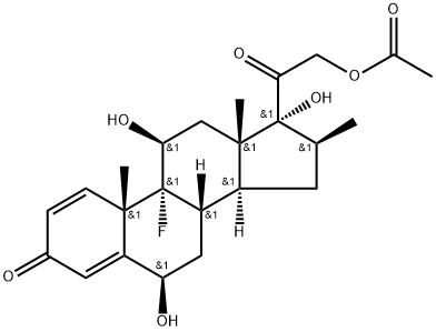 Pregna-1,4-diene-3,20-dione, 21-(acetyloxy)-9-fluoro-6,11,17-trihydroxy-16-methyl-, (6β,11β,16β)- (9CI) 结构式