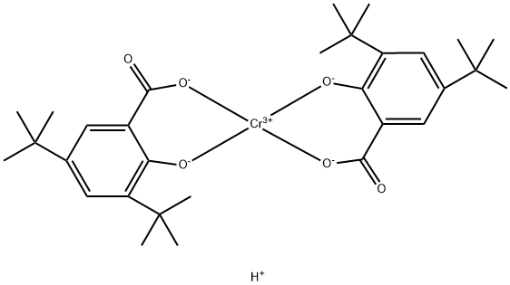 (T-4)-二[3,5-二(1,1-二甲基乙基)-2-羟基苯甲酸根-O1,O2]铬酸氢盐 3,5-二(1,1-二甲基乙基)-2-羟基苯甲酸铬配合物 结构式