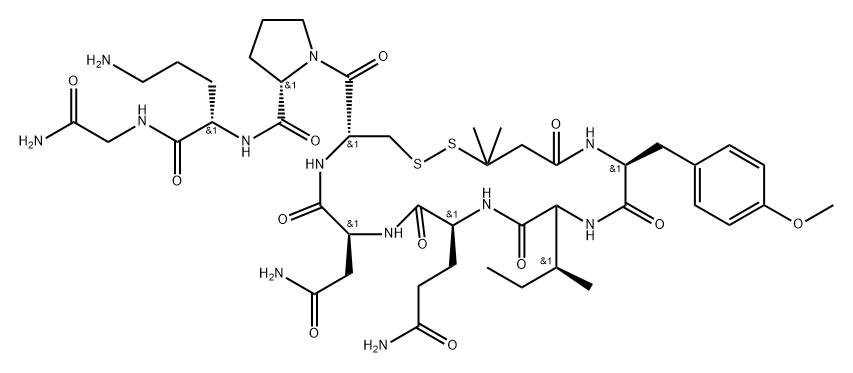 vasotocin, 1-desaminopenicillamyl-(Tyr-OMe)(2)-Orn(8)- 结构式