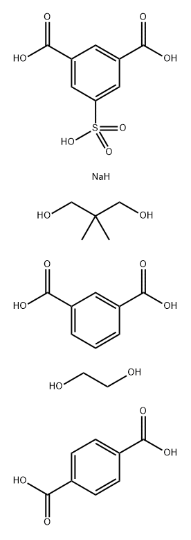 5-磺基-1,3-苯二甲酸单钠盐与1,3-苯二甲酸、1,4-苯二甲酸、2,2-二甲基-1,3-丙二醇和1,2-乙二醇的聚合物 结构式