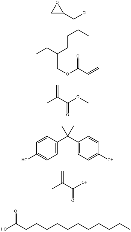 2-Propenoic acid, 2-methyl-, polymer with (chloromethyl)oxirane, 2-ethylhexyl 2-propenoate, 4,4'-(1-methylethylidene)bis[phenol] and methyl 2-methyl-2-propenoate, dodecanoate 结构式