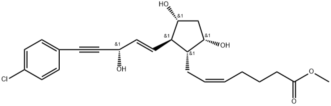 (Z)-7-[(1R)-2β-[(E,S)-5-(4-Chlorophenyl)-3-hydroxy-1-penten-4-ynyl]-3α,5α-dihydroxycyclopentan-1α-yl]-5-heptenoic acid methyl ester 结构式