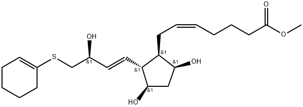 (Z)-7-[(1R)-2β-[(E,S)-3-Hydroxy-4-(1-cyclohexen-1-ylthio)-1-butenyl]-3α,5α-dihydroxycyclopentan-1α-yl]-5-heptenoic acid methyl ester 结构式