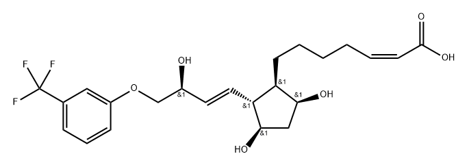 (Z)-7-[(1R)-3α,5α-Dihydroxy-2β-[(E,S)-3-hydroxy-4-[3-(trifluoromethyl)phenoxy]-1-butenyl]cyclopentan-1α-yl]-2-heptenoic acid 结构式