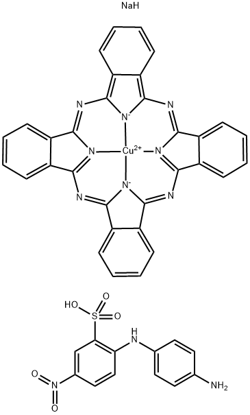 [29H,31H-酞菁根合(2-)-N29,N30,N31,N32]铜氯磺酰衍生物与2-[(4-氨基苯基)氨基]-5-硝基苯磺酸钠盐的反应产物 结构式