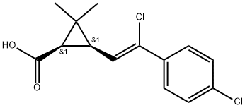 3-[2-氯-2-(4-氯苯基)乙烯基]-2,2-二甲基环丙烷羧酸 结构式