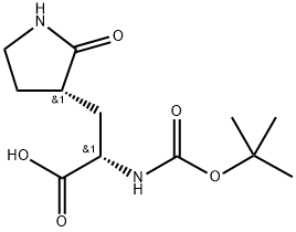 3-Pyrrolidinepropanoic acid, α-[[(1,1-dimethylethoxy)carbonyl]amino]-2-oxo-, (αS,3S)- 结构式