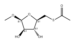 ba-L-Arabinofuranoside, methyl 5-thio-, 5-acetate (9CI) 结构式