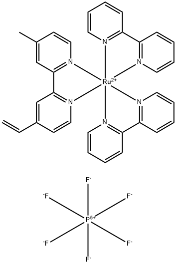 RUTHENIUM(2+), BIS(2,2'-BIPYRIDINE-ΚN1,ΚN1')(4-ETHENYL-4'-METHYL-2,2'-BIPYRIDINE-ΚN1,ΚN1')-, (OC-6-33)-, HEXAFLUOROPHOSPHATE(1-) (1:2) 结构式