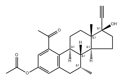 1,3-diacetyl-17 alpha-ethinyl-7 alpha-methyl-1,3,5(10)estratriene-17,3-ol 结构式