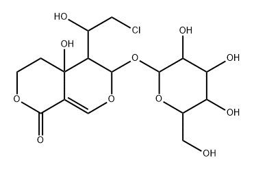 (4aR,5R,6S)-5-[(S)-2-Chloro-1-hydroxyethyl]-6-(β-D-glucopyranosyloxy)-4,4a,5,6-tetrahydro-4a-hydroxy-1H,3H-pyrano[3,4-c]pyran-1-one 结构式