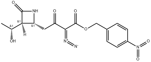 2-Azetidinebutanoic acid, a-diazo-3-(1-hydroxyethyl)-b,4-dioxo-, (4-nitrophenyl)Methyl ester, [2R-[2a,3b(R*)]]- 结构式