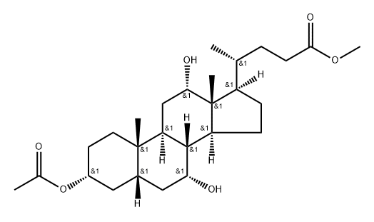 3α-Acetyloxy-7α,12α-dihydroxy-5β-cholan-24-oic acid methyl ester 结构式