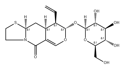 9α-Vinyl-8β-(β-D-glucopyranosyloxy)-2,3,9,9aβ,10,10aβ-hexahydro-5H,8H-pyrano[4,3-d]thiazolo[3,2-a]pyridin-5-one 结构式