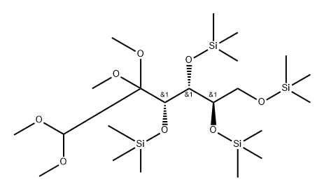 Arabino-Hexos-2-ulose, 3,4,5,6-tetrakis-O-(trimethylsilyl)-, bis(dimet hyl acetal) 结构式