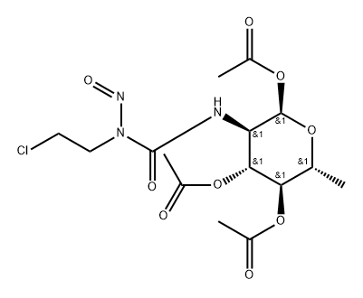 1-(2-Chloroethyl)-3-(2,6-dideoxy-1-O,3-O,4-O-triacetyl-D-glucopyranos-2-yl)-1-nitrosourea 结构式