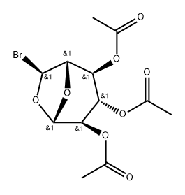 .beta.-D-Glucopyranose, 1,6-anhydro-6-C-bromo-, triacetate, (6S)- 结构式