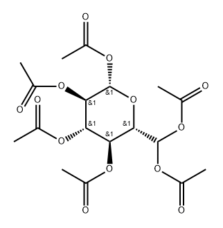 .beta.-D-gluco-Hexodialdo-1,5-pyranose, 6-hydrate, hexaacetate 结构式