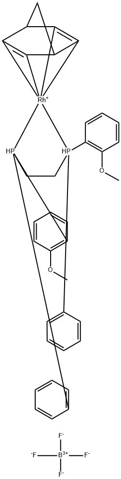 (2,3,5,6-H)-BICYCLO[2.2.1]HEPTA-2,5-DIENE][(1S,1''S)-[1,2-ETHANEDIYLBIS[(2-METHOXYPHENYL)PHENYLPHOSPHINE]RHODIUM(I)- TETRAFLUOROBORATE 结构式