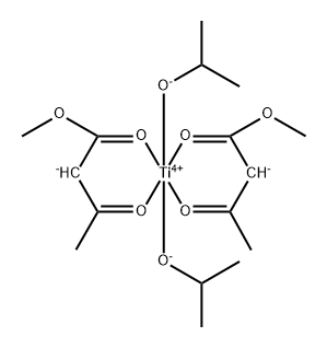 双(甲基-3-氧代丁酸根合-O1',O3)双(2-丙醇根合)钛 结构式