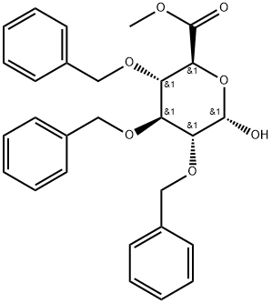 (2S,3S,4S,5R,6S)-3,4,5-三(苄氧基)-6-羟基四氢-2H-吡喃-2-羧酸甲酯 结构式