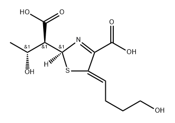 (2S,Z)-2-((1S,2R)-1-羧基-2-羟丙基)-5-(4-羟基丁烯)-2,5-二氢噻唑-4-羧酸-1-氧化物 结构式