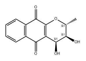 (2R)-3,4-Dihydro-3β,4β-dihydroxy-2α-methyl-2H-naphtho[2,3-b]pyran-5,10-dione 结构式