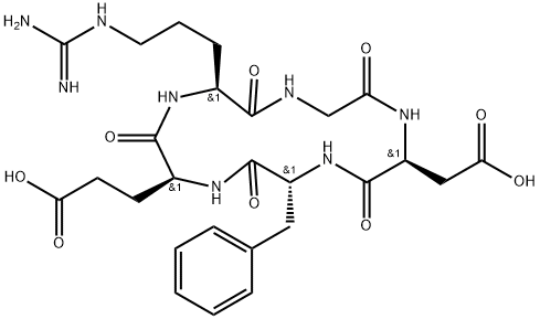 cyclo (Arg-Gly-Asp-d-Phe-Glu) 结构式