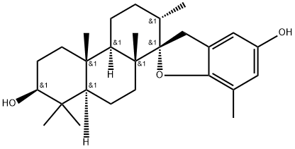(13S)-14,17-Epoxy-4,4,8-trimethyl-16,24-cyclo-13,17-seco-5α-chola-16,20(22),23-triene-3β,23-diol 结构式