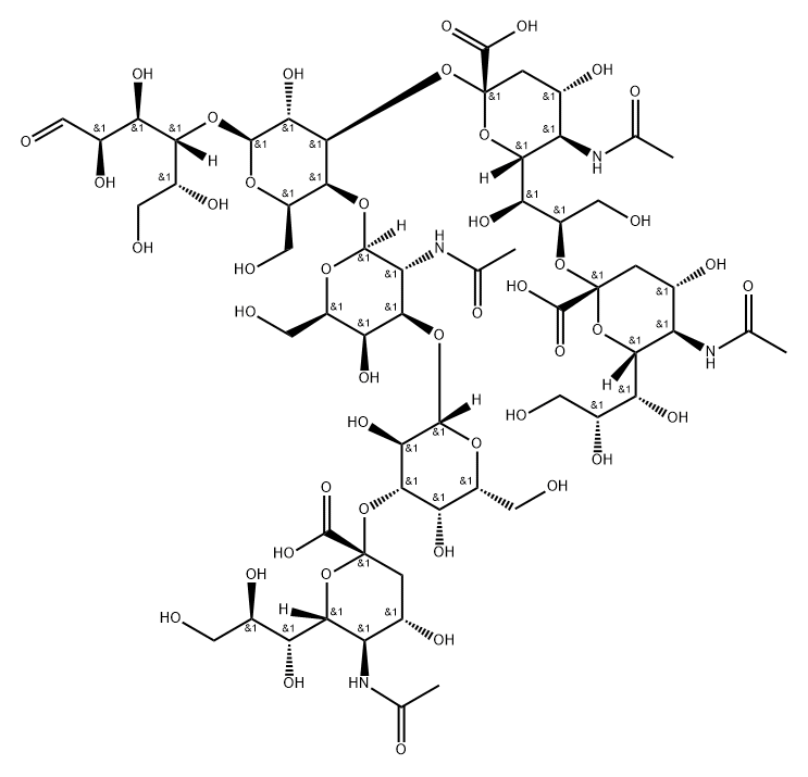 O-(N-Acetyl-alpha-neuraminosyl)-(2-8)-O-(N-acetyl-alpha-neuraminosyl)-(2-3)-O-[O-(N-acetyl-alpha-neuraminosyl)-(2-3)-O-beta-D-galactopyranosyl-(1-3)-2-(acetylamino)-2-deoxy-beta-D-galactopyranosyl-(1-4)]-O-beta-D-galactopyranosyl-(1-4)-D-glucose